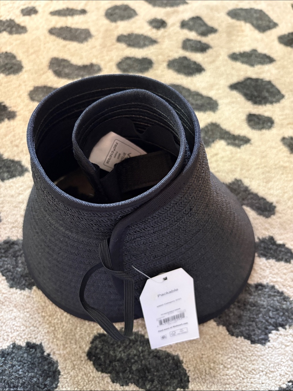 Time and Tru Black Packable Visor Hat